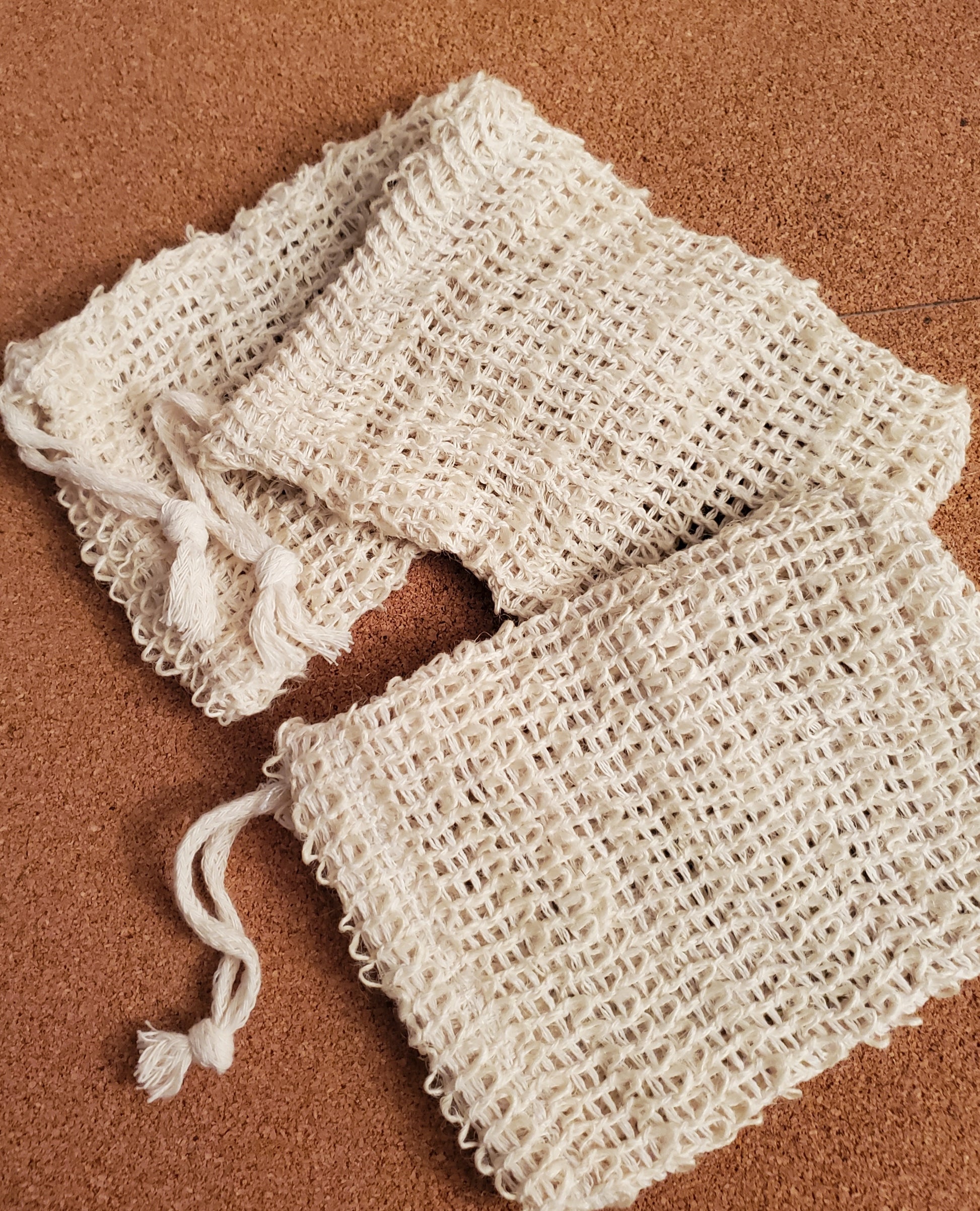 3 Scrubby Soap bags together