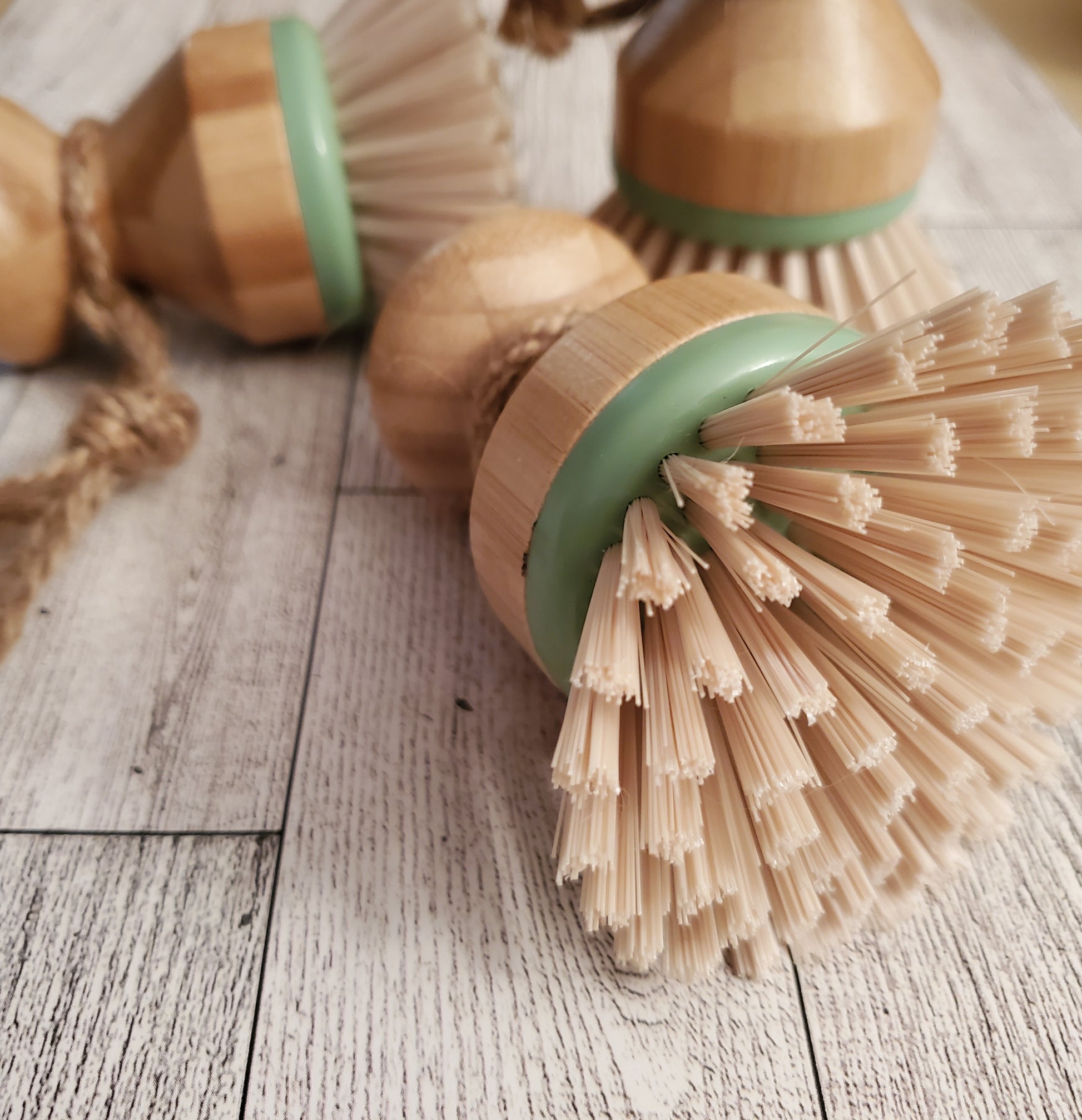 3 Scrubby Dish Brushes shown together in a low angle.