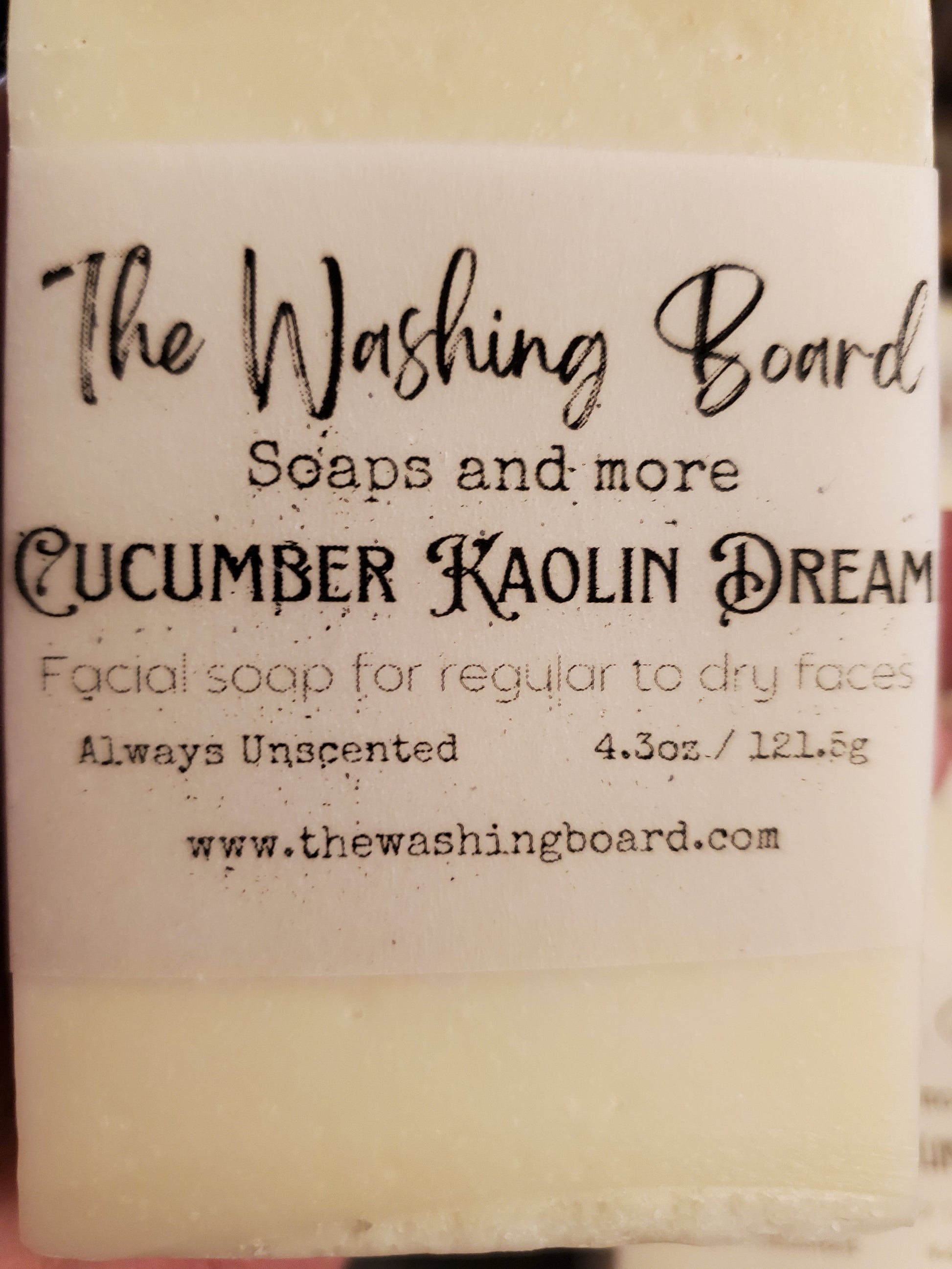 Cucumber Kaolin Dream front label and soap