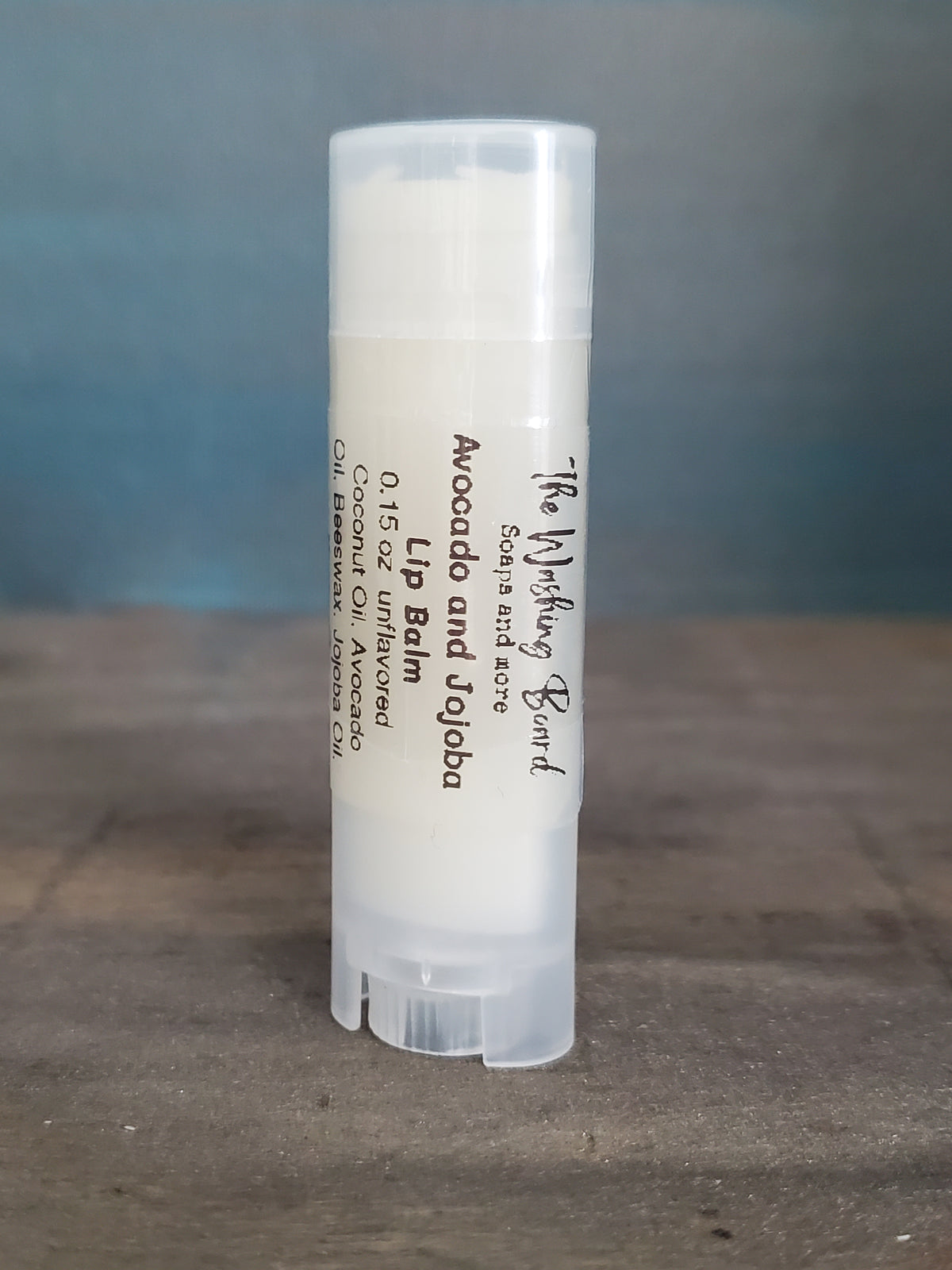 Unscented unflavored lip balm from The Washing Board.