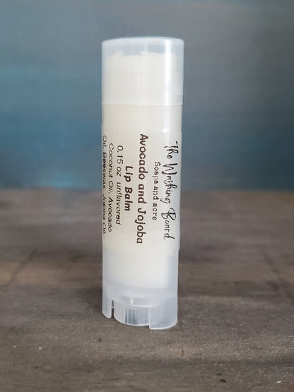 Unscented unflavored lip balm from The Washing Board.