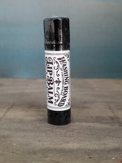 Unscented unflavored lip balm from The Washing Board.