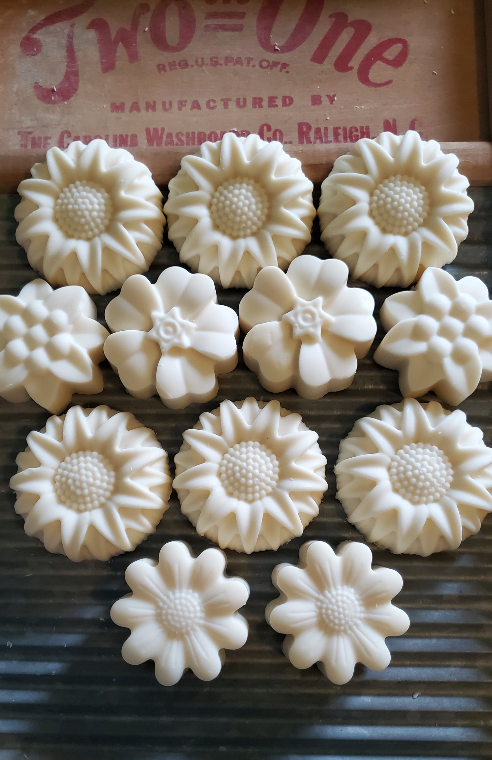 Garden Party floral edition shown in a washing board. 