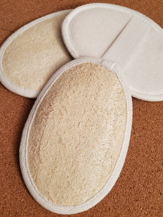 3 Scrubby Luffs Pads shown together. 