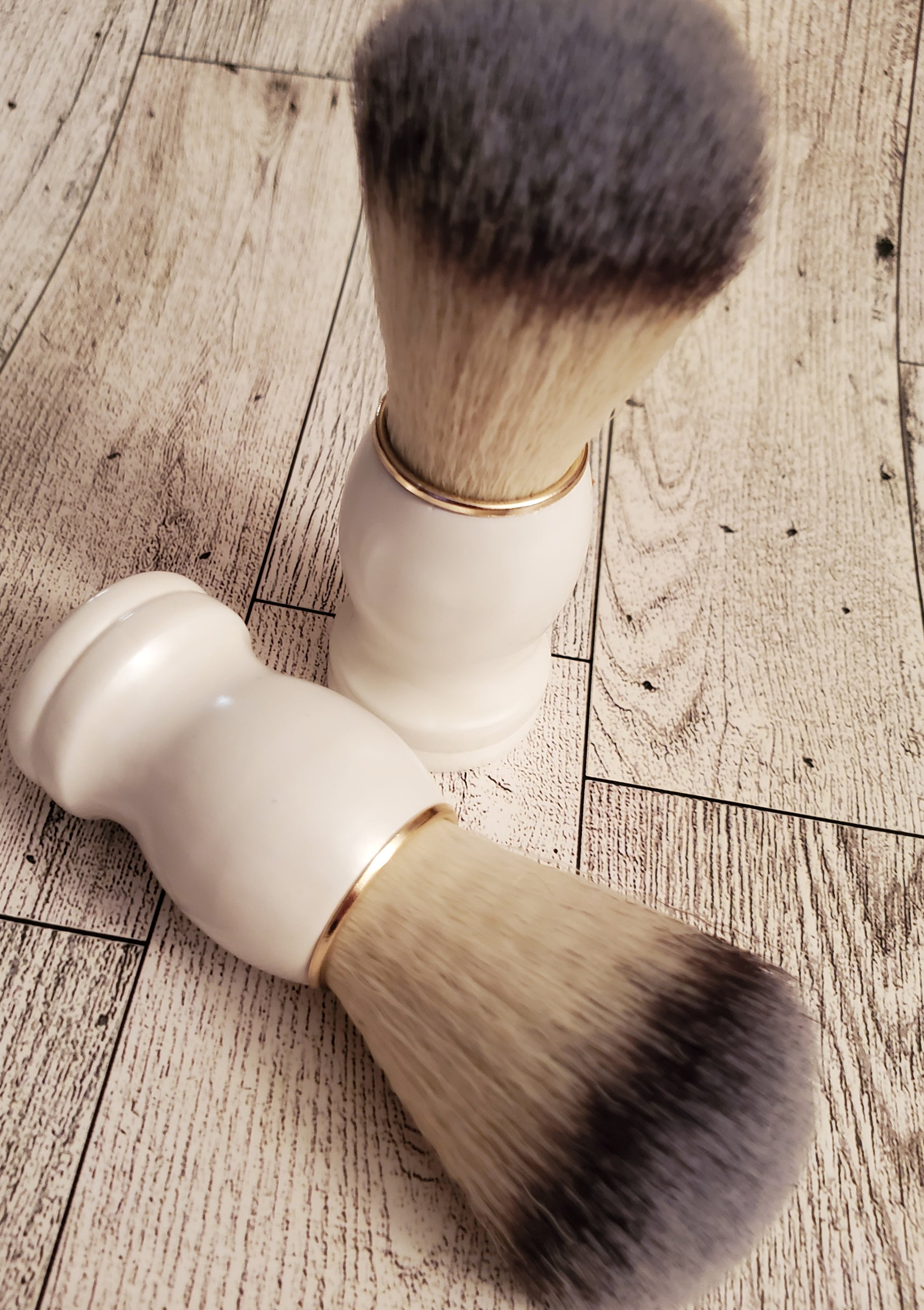 Shave Brushes, white handle